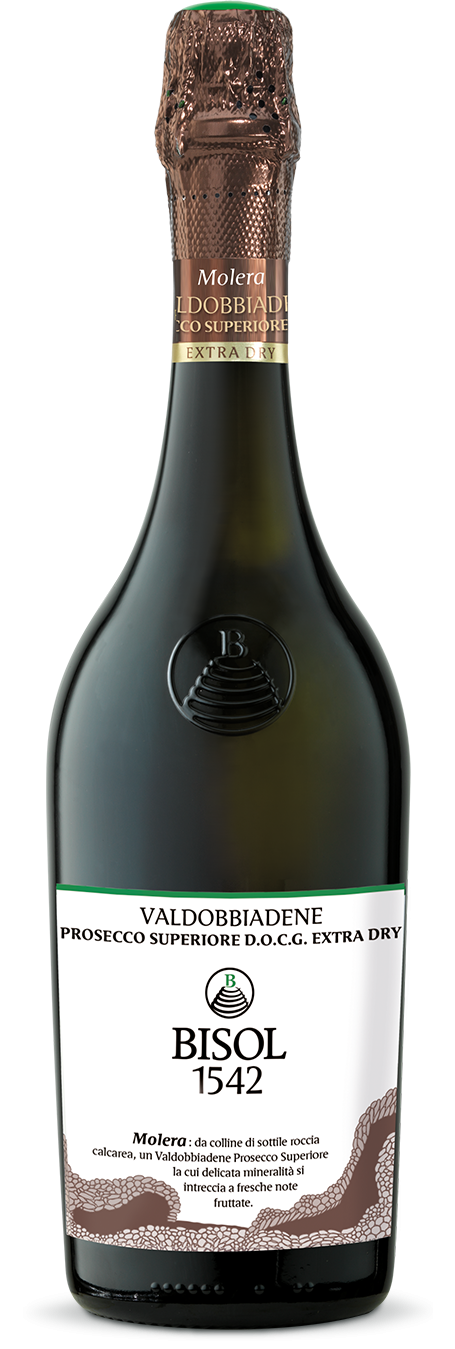 Molera Valdobbiadene Prosecco superiore DOCG extra dry Bisol 1542