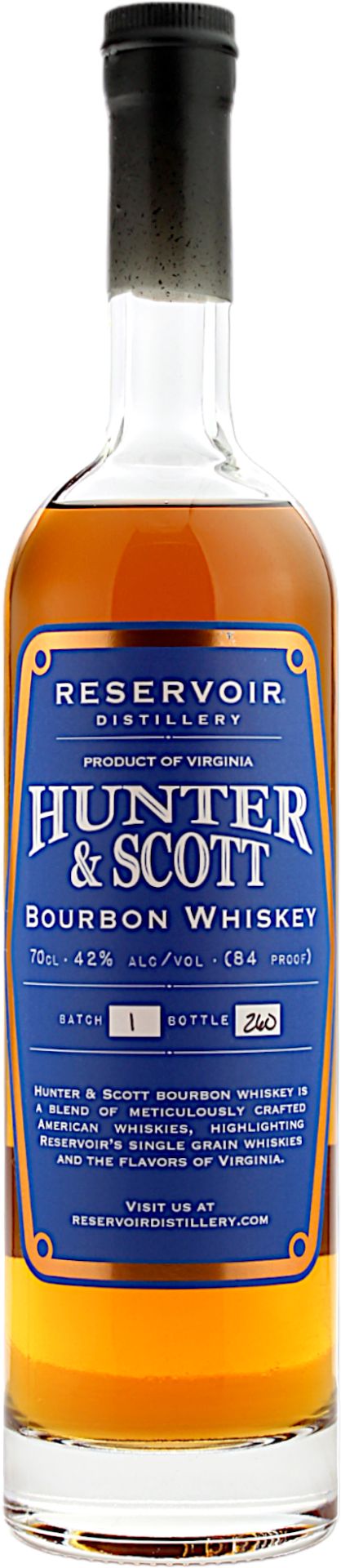 Hunter & Scott Bourbon whiskey Reservoir distillery 
